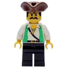 Pirate - Green Vest, Black Legs, Brown Tricorne