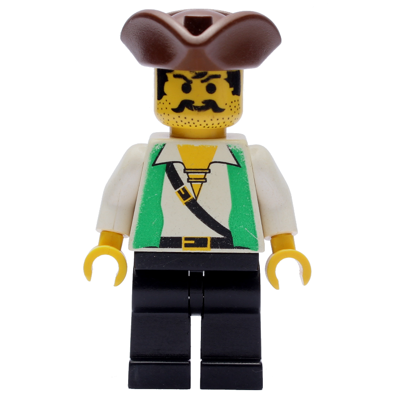 Lego Pirate - Green Vest, Black Legs, Brown Tricorne