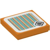Tile 2 x 2 with Bramball and Barcode Print (Sticker) / Orange