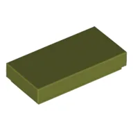 Tile 1 x 2 with Groove / Olive Green