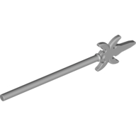 Lego Weapon Pike / Spear [4 Side Blades] / Light Bluish Gray