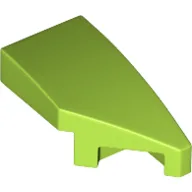 Brick Wedged, Curved 2 x 1 with Stud Notch Right / Lime
