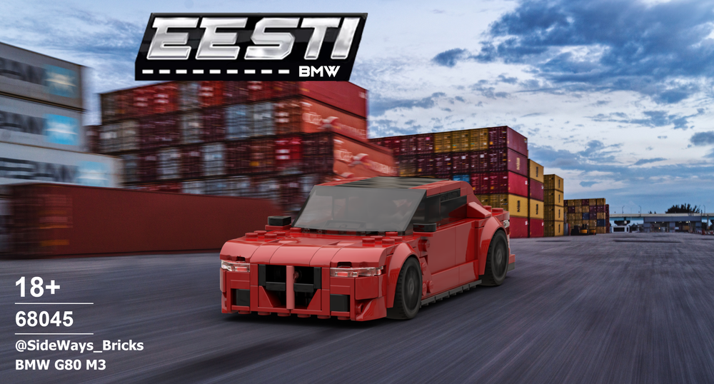 Lego BMW G80 M3 sedan Red on White