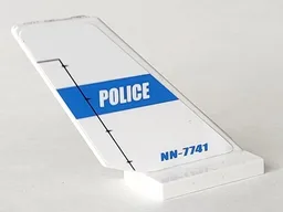 Tail Shuttle with 'POLICE' on Blue Stripe and 'NN-7741' Pattern on Both Sides (Stickers) - Set 7741