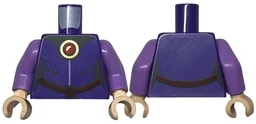 Torso Female Dress with Gold and Red Medallion and Dark Red Rope Pattern / Medium Lavender Arms / Light Nougat Hands