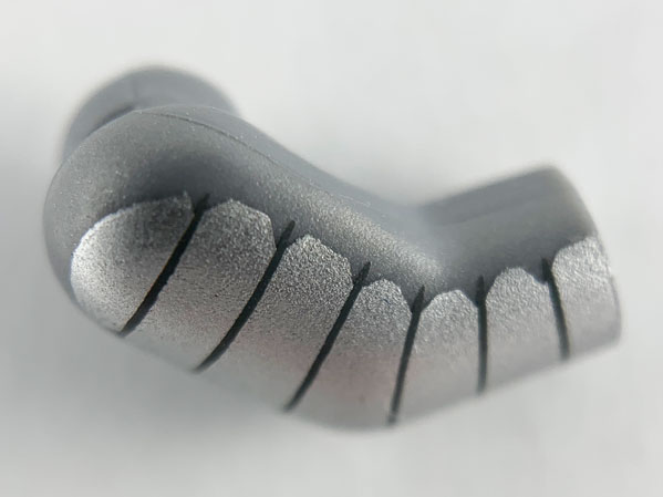 Lego Arm, Right with 7 Silver Armor Plates Pattern / Flat Silver