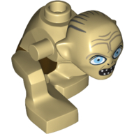 Lego Body / Head Gollum, Wide Eyes Print / Tan