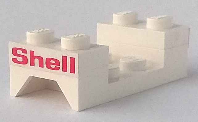 Lego Stickered Assembly 4 x 2 x 1 with 'Shell' Small Pattern on Both Sides (Stickers) - Set 6634