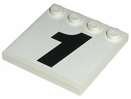 Tile, Modified 4 x 4 with Studs on Edge with Black Number 1 Pattern (Sticker) - Set 8291