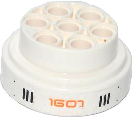 Lego Wheel 31mm D. x 15mm Technic with Black Rivets and Grilles, Stylized Orange '1607' Pattern (Sticker) - Set 70707