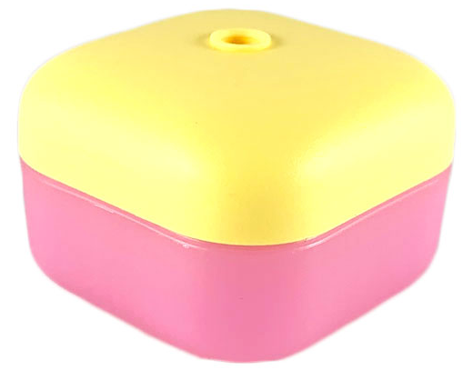 Lego Clikits Container, Square Box with Hole with Bright Light Yellow Lid (51462 / 51285)