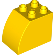 Lego Duplo Brick 2 x 3 x 2 with Curved Top / Yellow