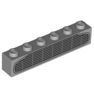 Lego Brick 1 x 6 with Car Grill print / Light Bluish Gray