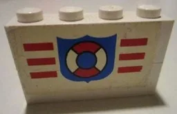 Stickered Assembly 4 x 1 x 2 with Coast Guard Pattern (Sticker) - Set 6334