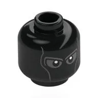 Minifig Head Tarantula, Dark Bluish Grey Eyes, Lines, Knot in Back