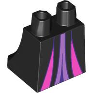Lego Hips and Legs Under Dress/Robe with Dark Pink, Lavender, and Dark Purple Decoration print / Black