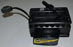 Electric RC Racer Battery Box / Receiver Unit with 'DIRT CRUSHER', Yellow Crack and Holes Pattern on both Sides (Stickers) - Set 8369-1
