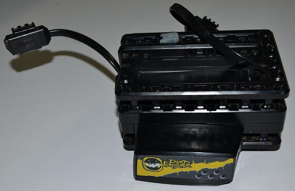 Lego Electric RC Racer Battery Box / Receiver Unit with 'DIRT CRUSHER', Yellow Crack and Holes Pattern on both Sides (Stickers) - Set 8369-1