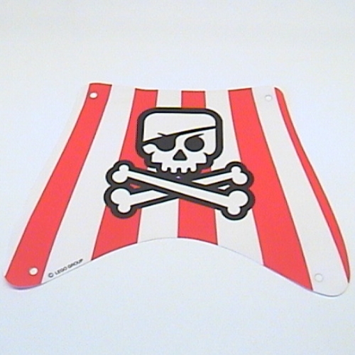 Lego Sail, Top, with Red Stripes, Skull with Eyepatch & Crossbones Print