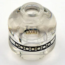 Minifig Head (No Face), Remembrall Band Print / Trans-Clear