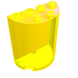 Cylinder Half 2 x 4 x 4 / Trans-Neon Green