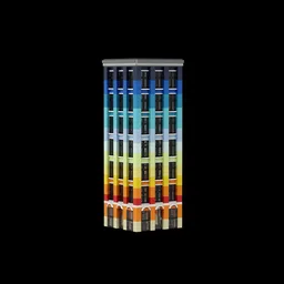 A gradient colored building