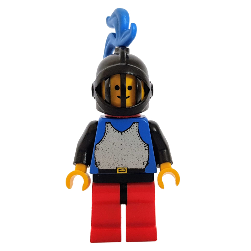 Lego Knight (Breastplate on Blue) - Red Legs, Blue Plume