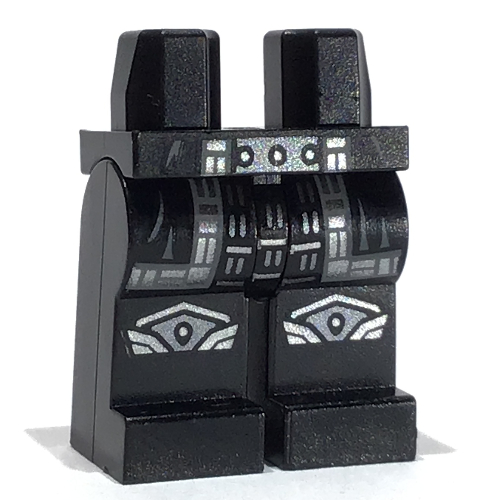 Lego Hips and Black Legs with Silver Knee Pads, Robe print / Black