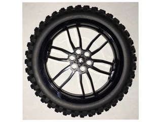 Lego Wheel 75mm D. x 17mm Motorcycle with Black Tire 100.6mm D. Motorcycle (88517 / 11957)