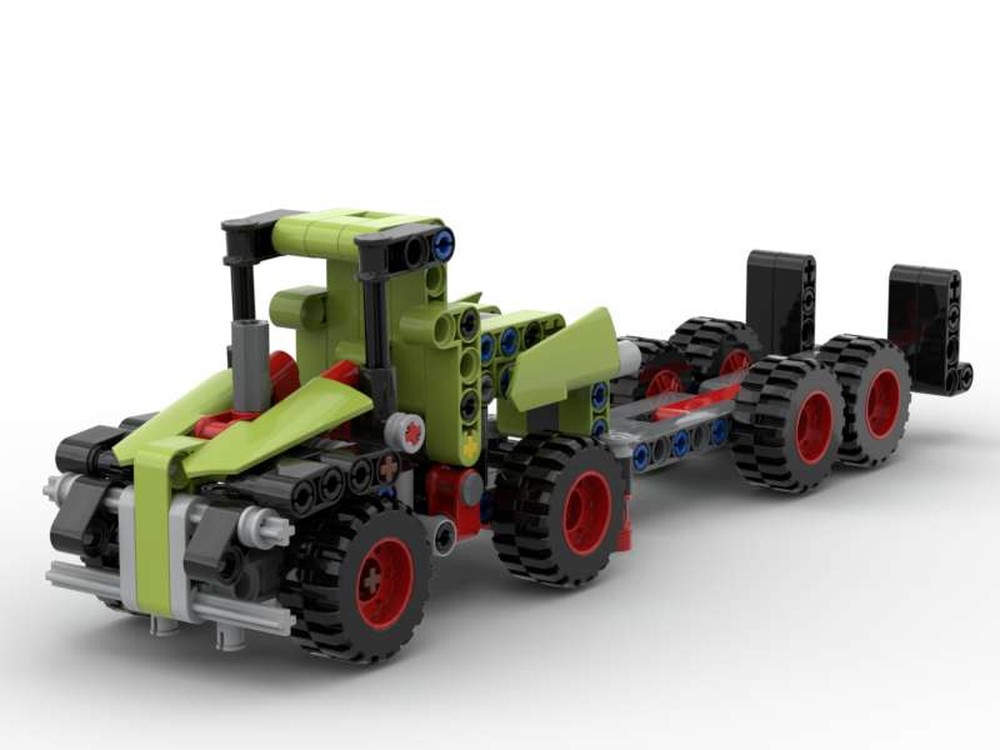 Lego 2x Claas Xerion C Model - Truck with Lowboy Trailer