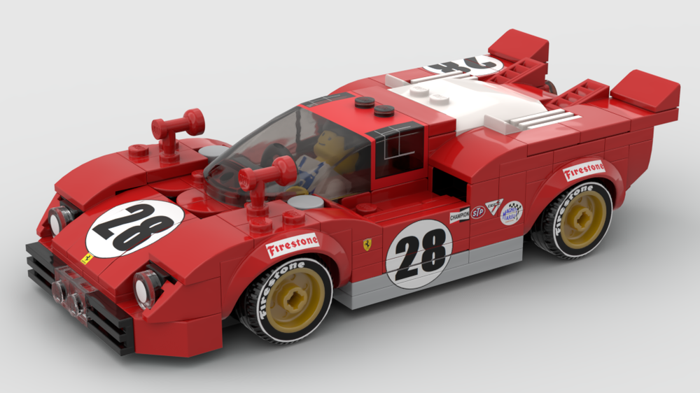 Lego Ferrari 512 S "Berlinetta" - 3rd place 24hr Daytona 1970 - slotcar compatible