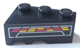 Wedge 3 x 2 Right with Red and Yellow Console Display Pattern (Sticker) - Set 8479