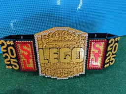 wearable LEGO Championship belt with customizable size plates, WWE Style belt