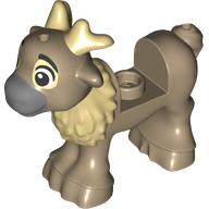 Lego Animal, Reindeer, Tan Fur and Horns Print (Sven) / Dark Tan