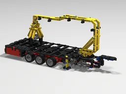 Flat trailer with crane