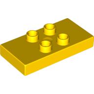 Lego Duplo Plate 2 x 4 x 1/2 with 4 Center Studs [Thick] / Yellow