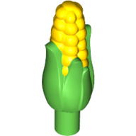 Lego Plant, Corn on the Cob / Sweetcorn with Bright Yellow Corn Pattern / Bright Green