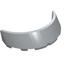 Windscreen 3 x 6 x 1 Curved with 2 Circular Stud Holders in Bottom / Light Bluish Gray