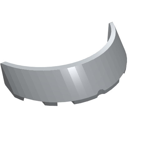 Lego Windscreen 3 x 6 x 1 Curved with 2 Circular Stud Holders in Bottom / Light Bluish Gray
