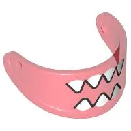 Headwear Accessory Visor For Standard Helmet with White Teeth Print / Trans-Red