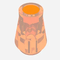 Cone 1 x 1 [No Top Groove] / Trans-Neon Orange