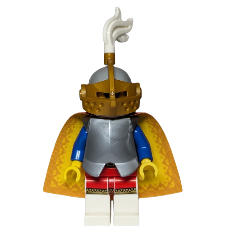 Lego Queen, Chestplate, Cape, Helmet with Gold Grille and White Plume