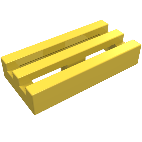 Lego Tile Special 1 x 2 Grille without Bottom Groove / Yellow