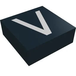 Tile 1 x 1 with letter Capital V Print / Black