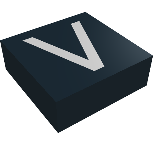 Lego Tile 1 x 1 with letter Capital V Print