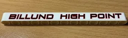 Technic, Liftarm Thick 1 x 13 with Black 'BILLUND HIGH POINT' with Red Border Pattern (Sticker) - Set 42077