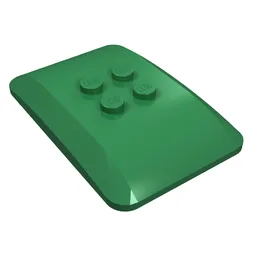 Brick Curved 6 x 4 x 2/3 Quad Curved with 2 x 2 Studs / Green