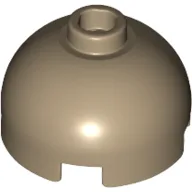 Brick Round 2 x 2 Dome Top, Hollow Stud / Dark Tan