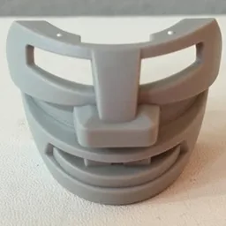 Large Figure Mask / Visor, Hockey Mask 2 with smile and 2 teeth / Light Gray