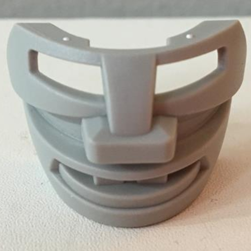 Lego Large Figure Mask / Visor, Hockey Mask 2 with smile and 2 teeth / Light Gray